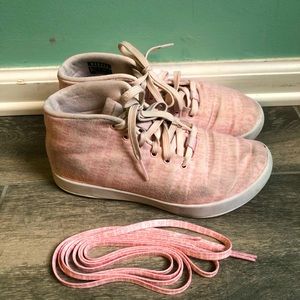 Pink NoBull Womens Mid Canvas Trainers